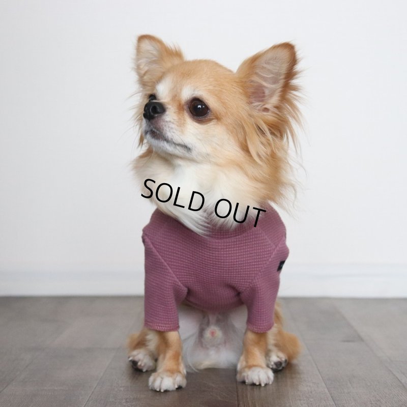 画像3: ワッフル生地のハイネックカットソー（ローズ） (3)