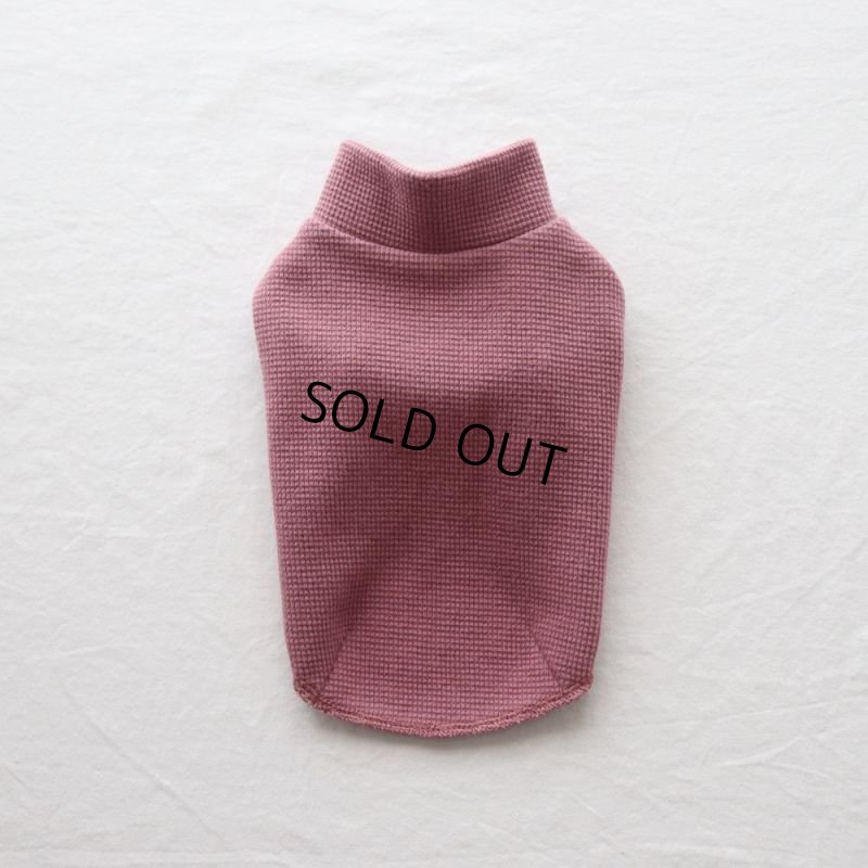 画像17: ワッフル生地のハイネックカットソー（ローズ） (17)