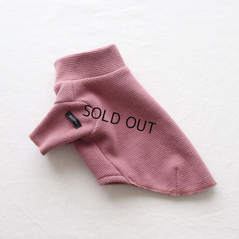 画像16: ワッフル生地のハイネックカットソー（ローズ） (16)