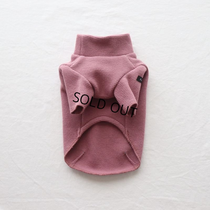 画像18: ワッフル生地のハイネックカットソー（ローズ） (18)