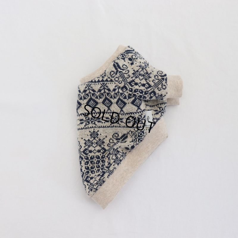 画像12: クロスステッチニット プルオーバー（バニラベージュ×ネイビー） (12)