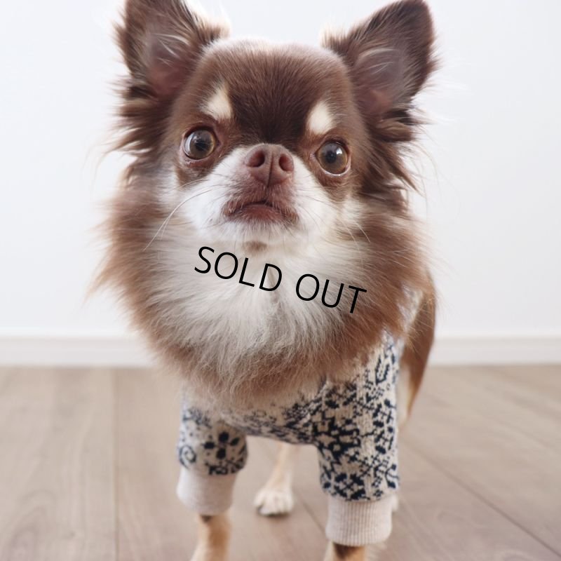 画像8: クロスステッチニット プルオーバー（バニラベージュ×ネイビー） (8)