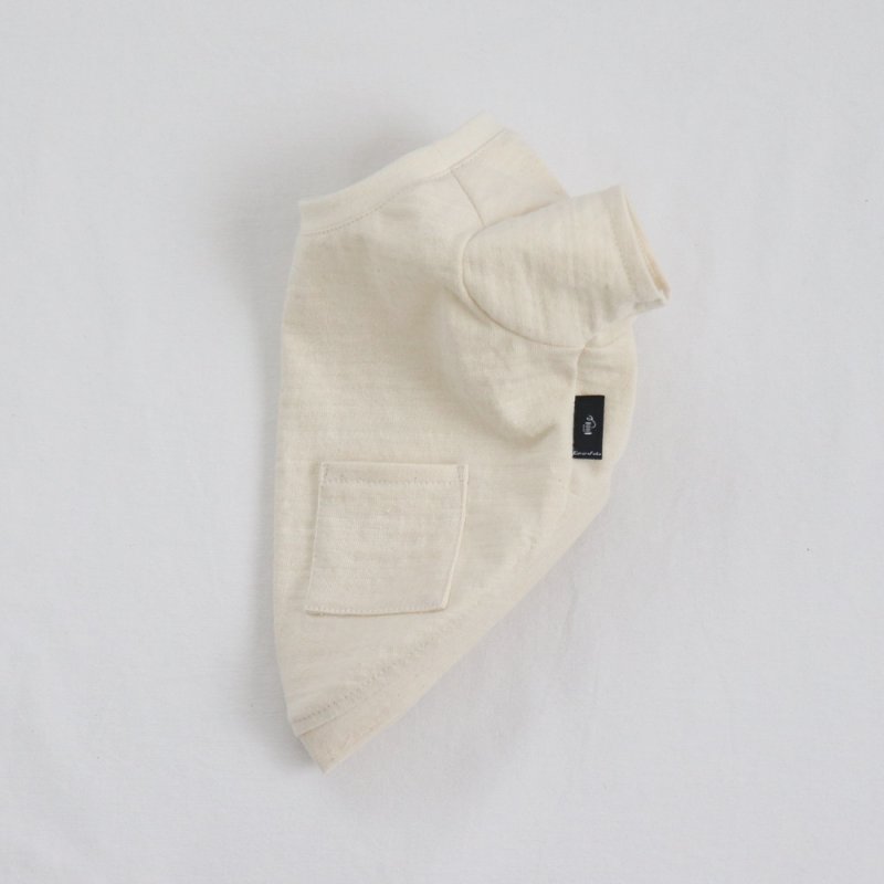 画像16: マルチスラブ生地のポケットつきTシャツ（生成り） (16)