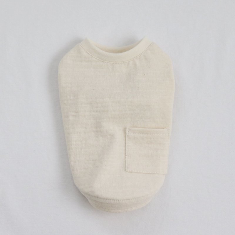 画像15: マルチスラブ生地のポケットつきTシャツ（生成り） (15)