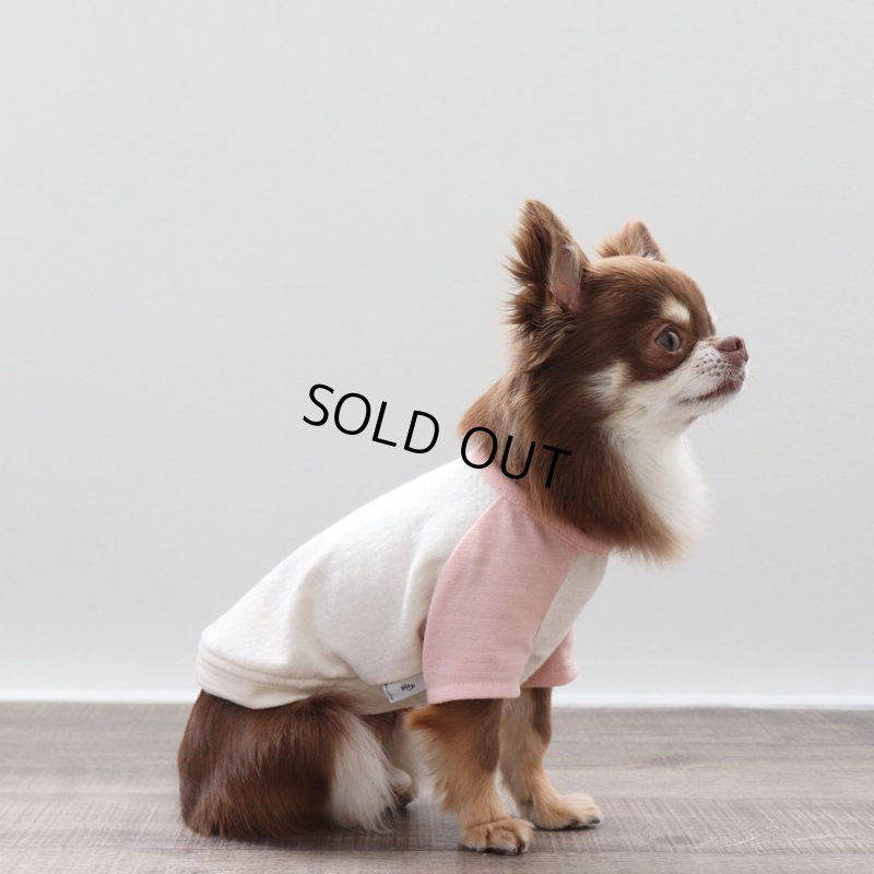 画像3: パステルカラーのラグランTシャツ(さくら×生成り) (3)