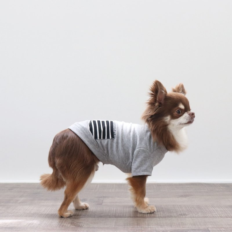 画像2: 蚊よけ生地のTシャツ（ボーダーポケット×グレー） (2)