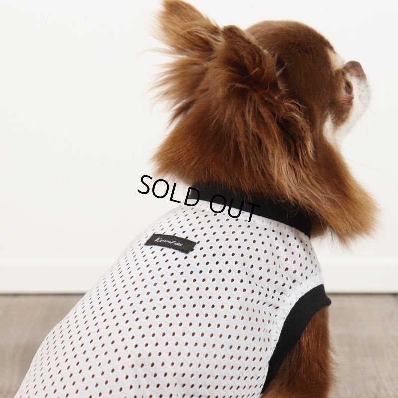 画像17: [完成品] 夏に着るメッシュタンクトップ（ホワイト×ブラック） (17)