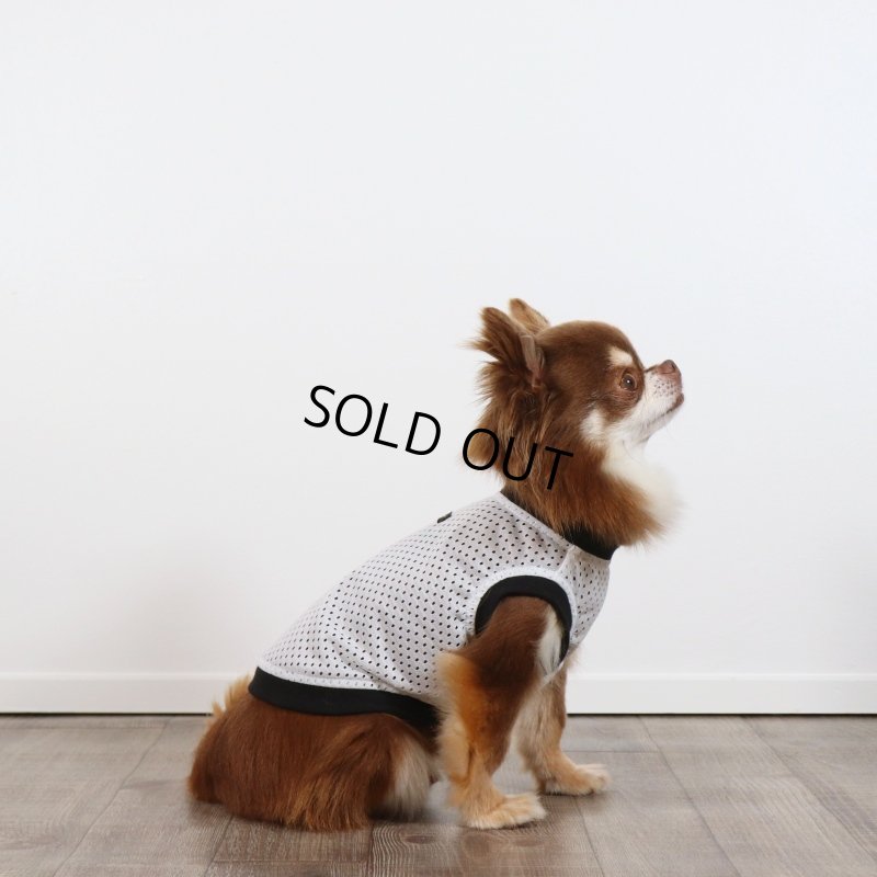 画像3: [完成品] 夏に着るメッシュタンクトップ（ホワイト×ブラック） (3)