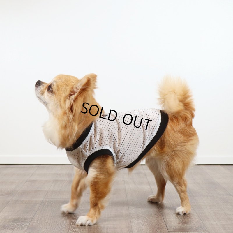 画像14: [完成品] 夏に着るメッシュタンクトップ（ホワイト×ブラック） (14)