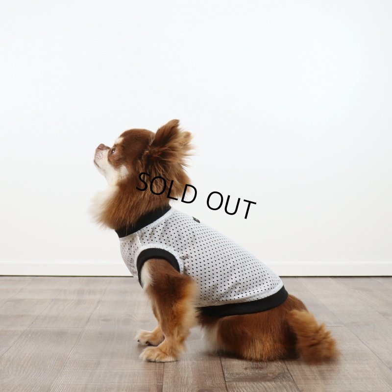 画像7: [完成品] 夏に着るメッシュタンクトップ（ホワイト×ブラック） (7)