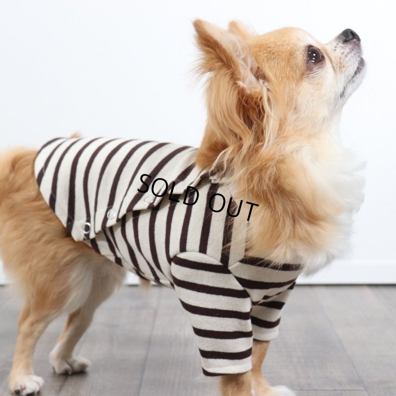 画像12: バックオープンなカットソー（ダークブラウン×生成り） (12)