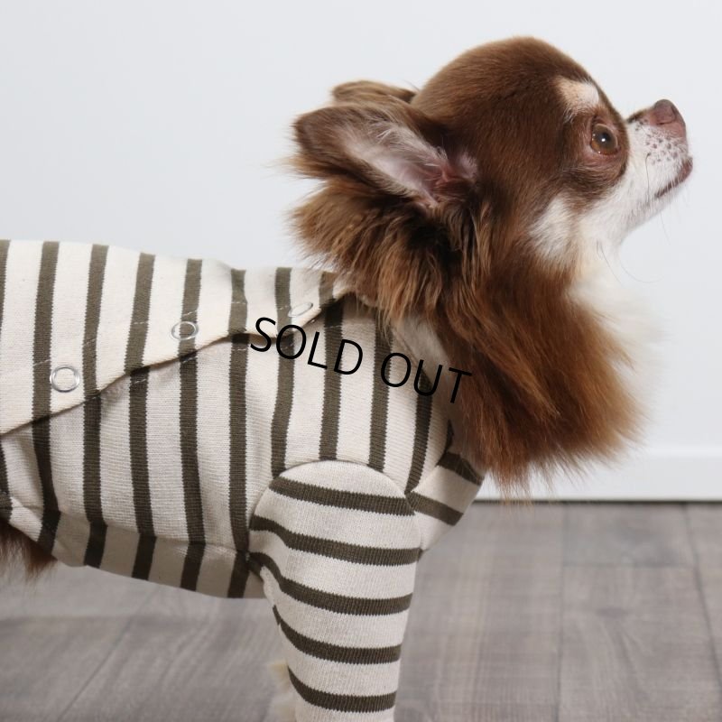 画像9: バックオープンなカットソー（カーキ×生成り） (9)