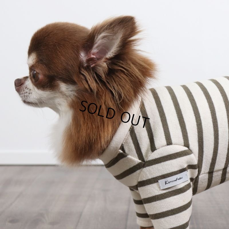 画像11: バックオープンなカットソー（カーキ×生成り） (11)