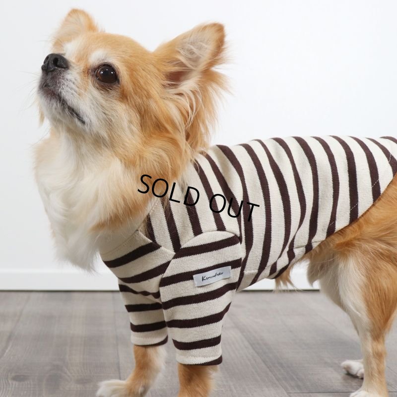 画像10: バックオープンなカットソー（ダークブラウン×生成り） (10)