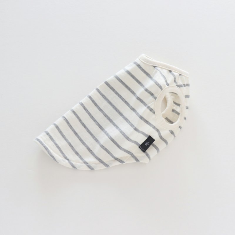 画像33: 薄手なボーダーカットソー（グレー×生成り） (33)