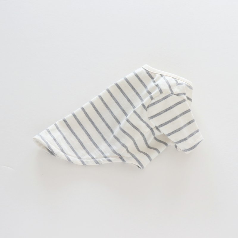 画像29: 薄手なボーダーカットソー（グレー×生成り） (29)