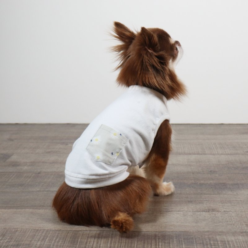 画像2: ワンピース生地のポケット付きタンクトップ／Tシャツ（ホワイト／グレー） (2)