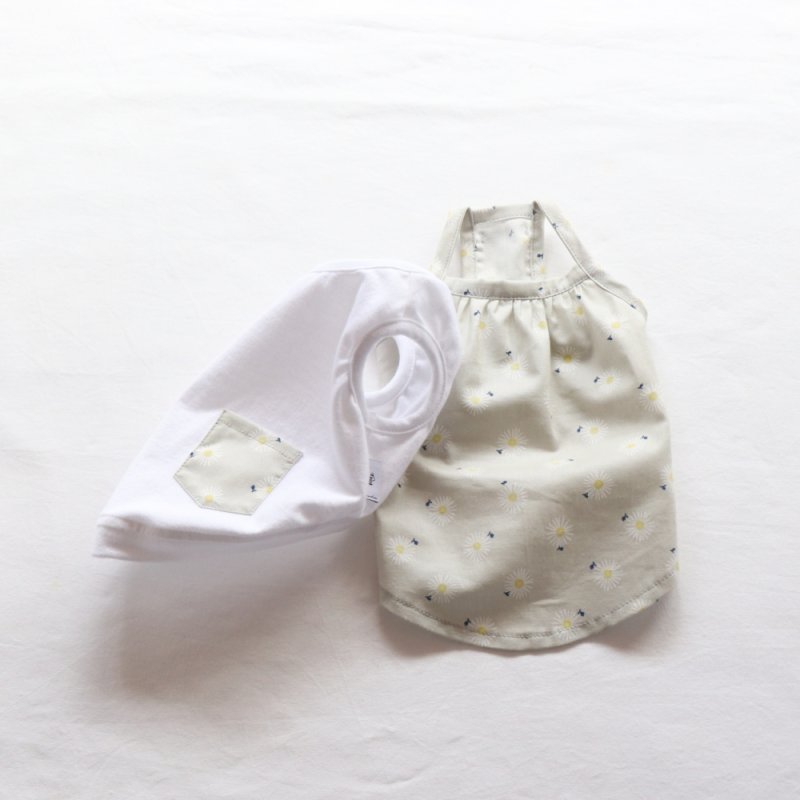 画像5: ワンピース生地のポケット付きタンクトップ／Tシャツ（ホワイト／グレー） (5)