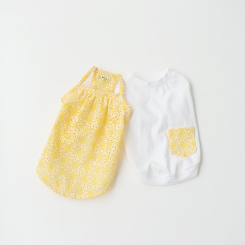 画像10: ワンピース生地のポケット付きタンクトップ／Tシャツ（ホワイト／グレー） (10)