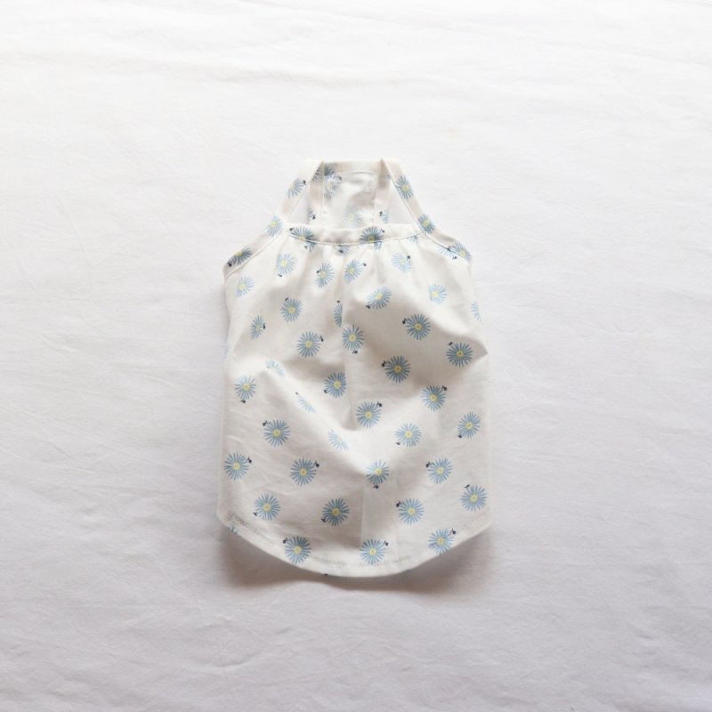 画像14: さわやかなマーガレット柄のキャミワンピース（ホワイト×ブルーマーガレット） (14)