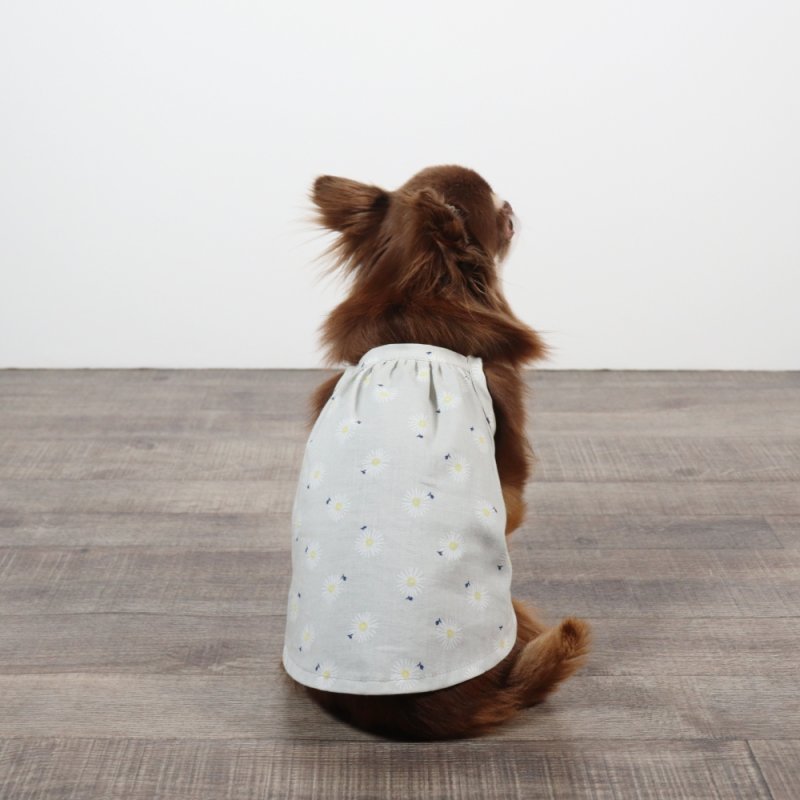 画像7: さわやかなマーガレット柄のキャミワンピース（グレー×ホワイトマーガレット） (7)