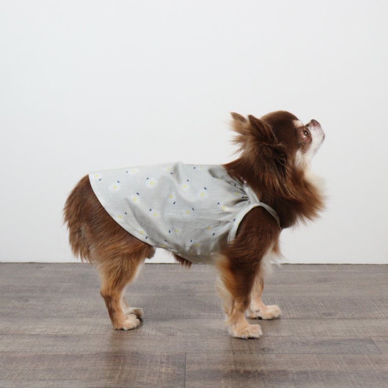 画像2: さわやかなマーガレット柄のキャミワンピース（グレー×ホワイトマーガレット） (2)