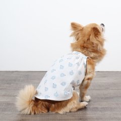 さわやかなマーガレット柄のキャミワンピース（ホワイト×ブルーマーガレット）