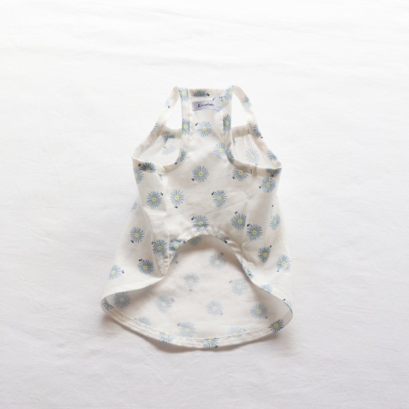 画像16: さわやかなマーガレット柄のキャミワンピース（ホワイト×ブルーマーガレット） (16)