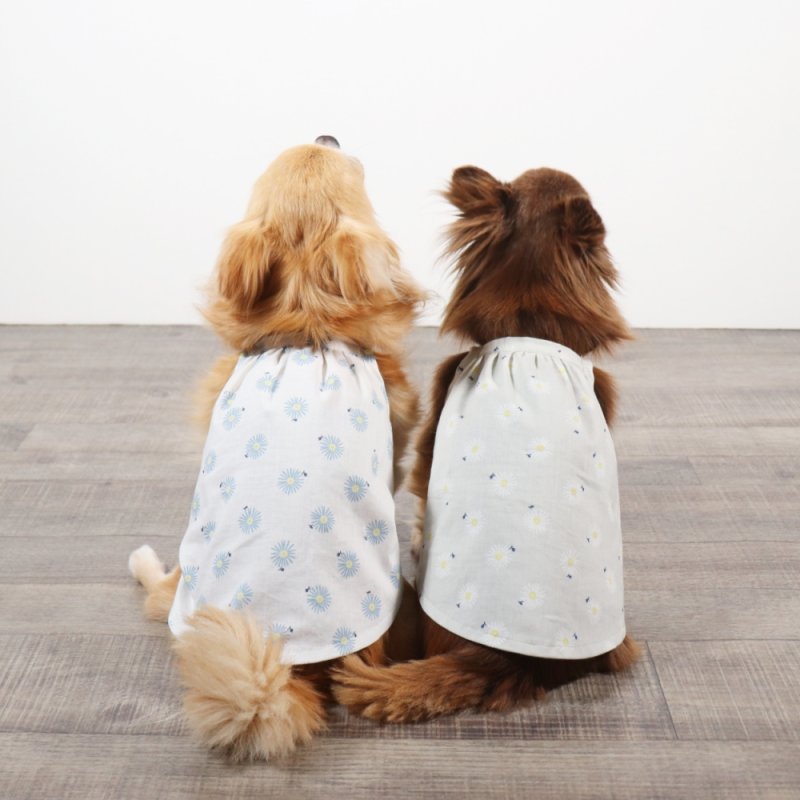 画像13: さわやかなマーガレット柄のキャミワンピース（ホワイト×ブルーマーガレット） (13)