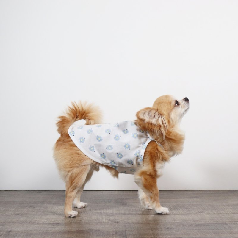 画像2: さわやかなマーガレット柄のキャミワンピース（ホワイト×ブルーマーガレット） (2)