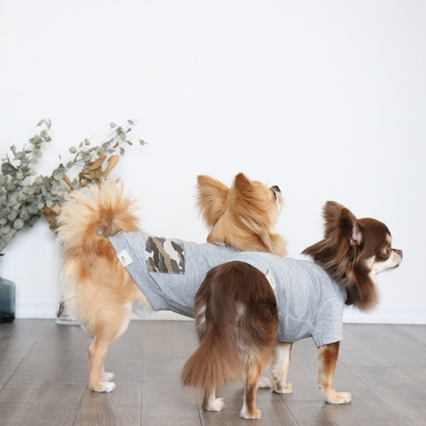 画像16: 蚊よけ生地のTシャツ（カモフラポケット×グレー） (16)